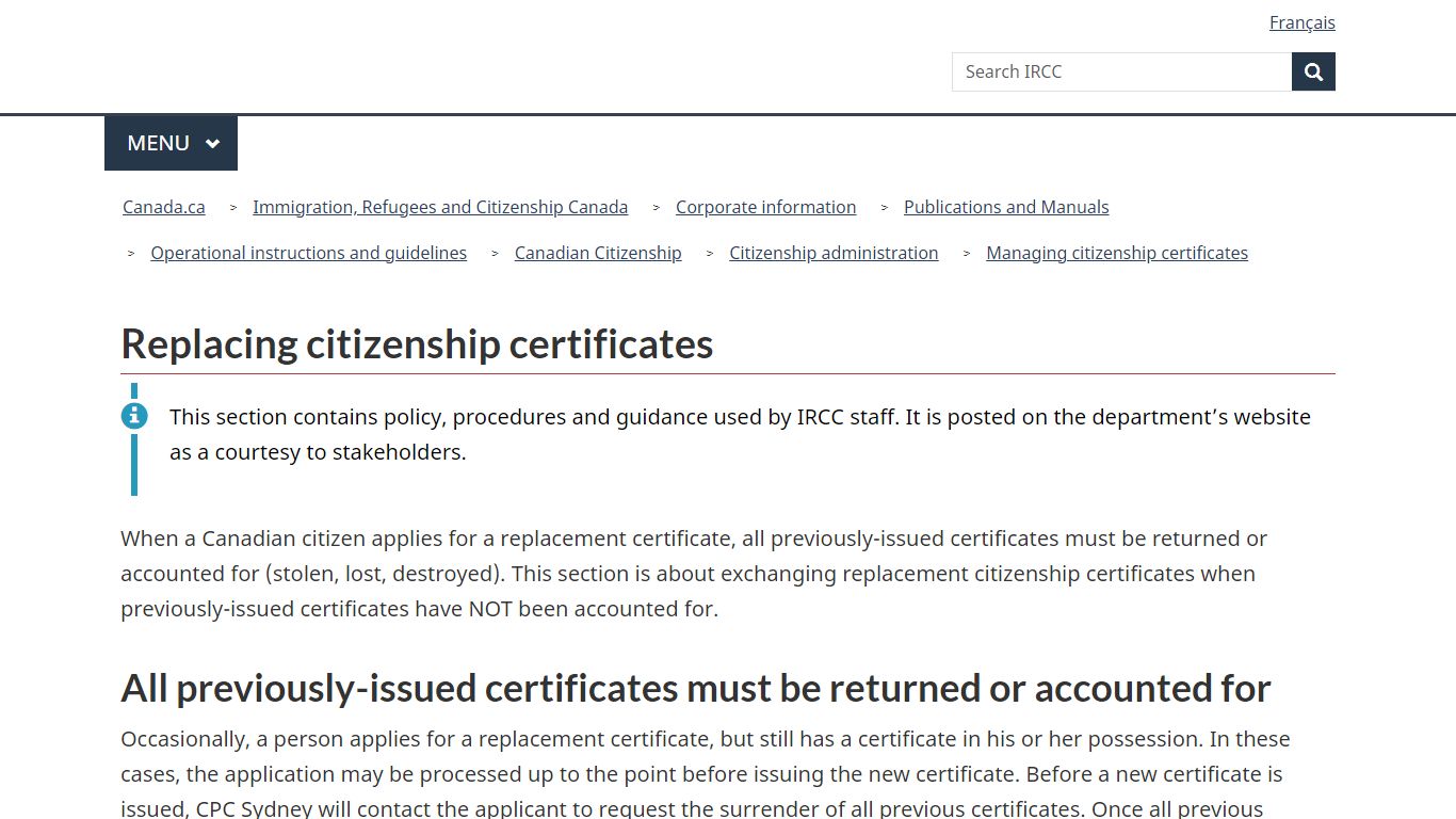 Replacing citizenship certificates - Canada.ca